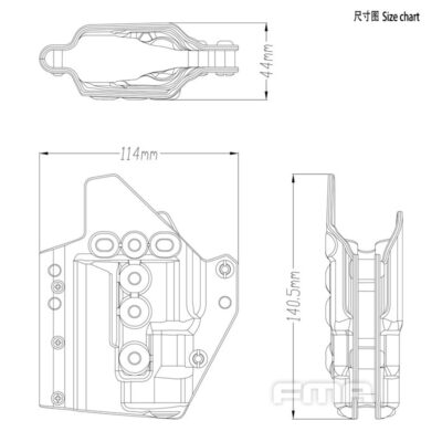 FMA Low Kydex Holster (G-Series with Flashlight ALPC), Right Hand - Tan OD-A-TB1327-DE asgbox.pl
