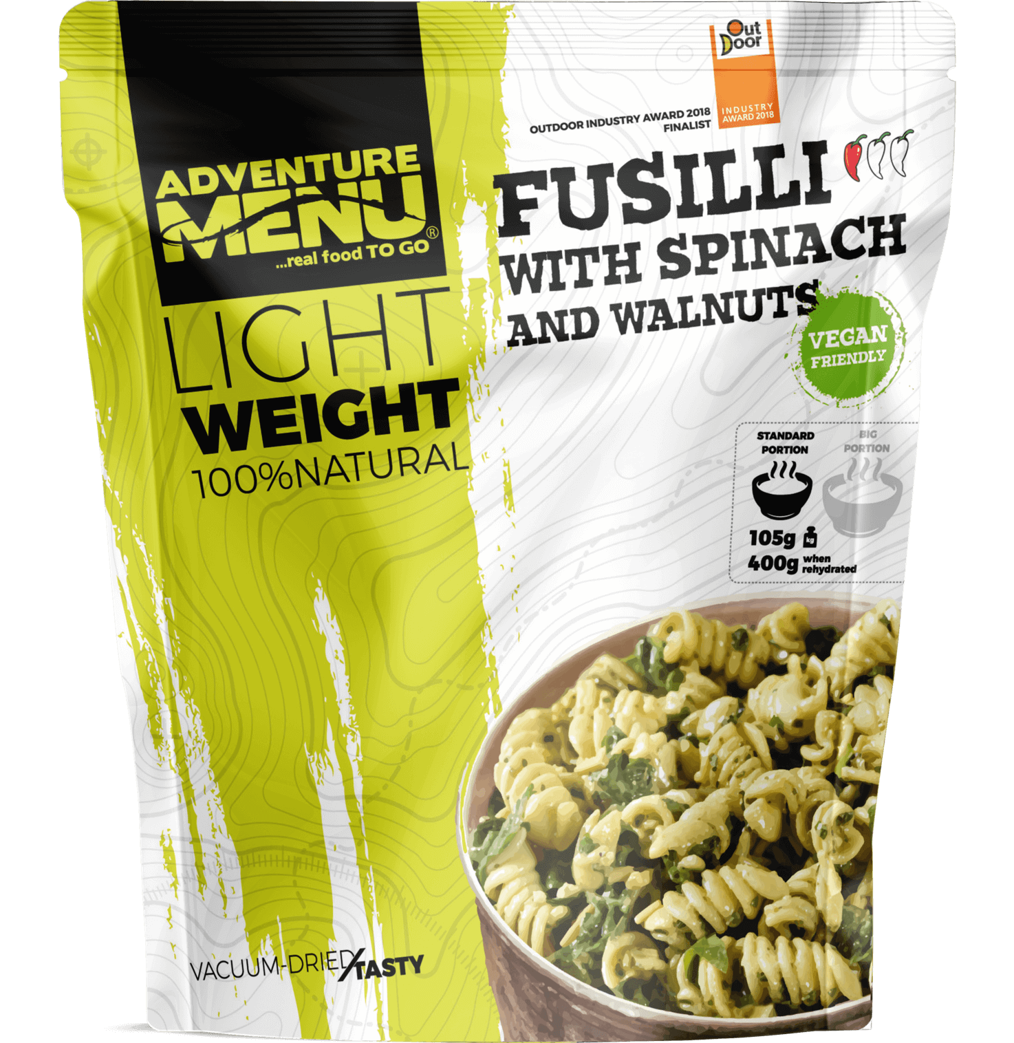Lightweight Fusilli with spinach and walnuts (VEGAN) 400g OD-A-AM0043 asgbox.pl Lightweight Fusilli with spinach and walnuts (VEGAN) 400g