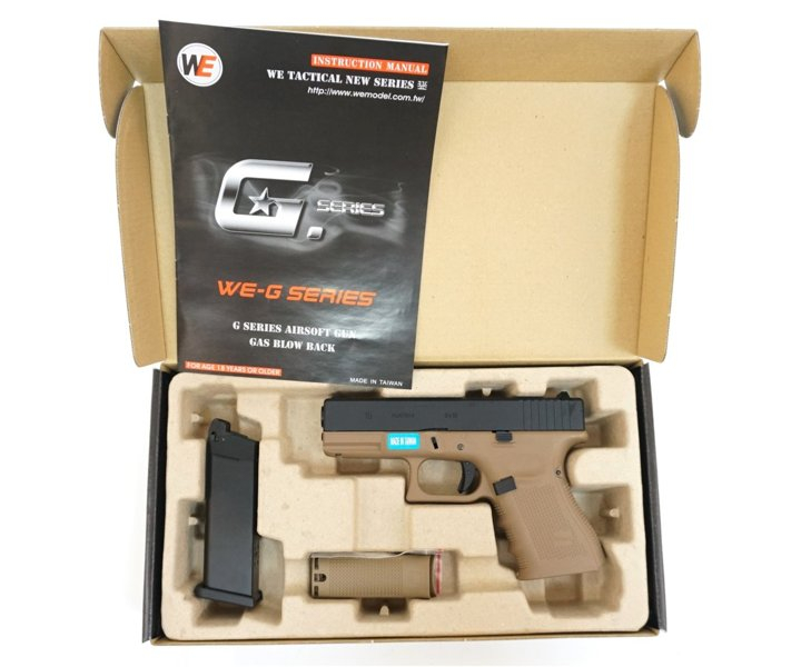 WE GBB Gas Pistol R19 Gen4 - Black/Tan OD-A-WE00212 asgbox.pl WE GBB Gas Pistol R19 Gen4 - Black/Tan - obrazek 4