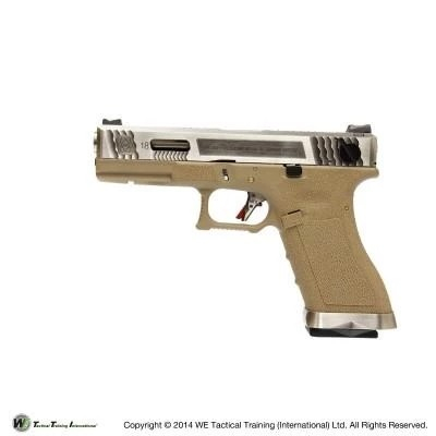 WE GBB Gas Pistol R18C Gen4 T8 Custom - Tan/Silver OD-A-WE00457 asgbox.pl WE GBB Gas Pistol R18C Gen4 T8 Custom - Tan/Silver - obrazek 3