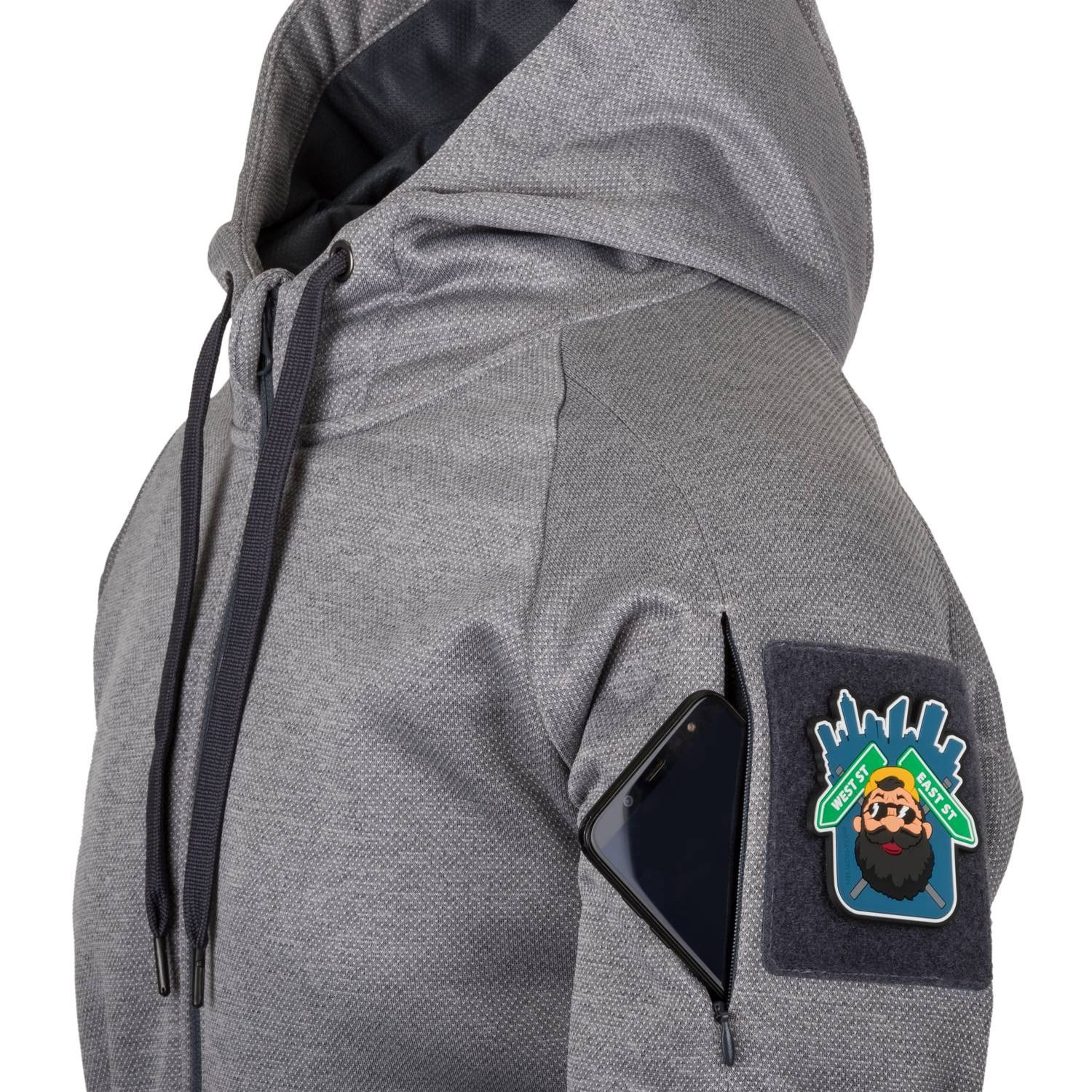 HELIKON URBAN TACTICAL HOODIE (FullZip)(R) - Melange Black/Grey OD-A-BL-UHF-PO-M1-B02 asgbox.pl HELIKON URBAN TACTICAL HOODIE (FullZip)(R) - Melange Black/Grey - obrazek 4