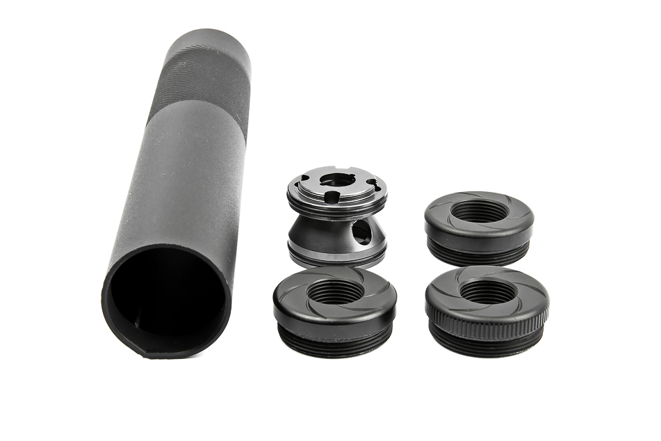 ML Aluminum Suppressor WHISPER MOCK SILENCER 135 x 30 mm, Short - Black OD-A-MPLF132 asgbox.pl ML Aluminum Suppressor WHISPER MOCK SILENCER 135 x 30 mm, Short - Black - obrazek 3