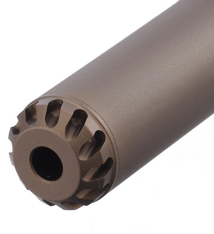 AA Aluminum Silencer AAP 169x35 mm, 14- mm CCW - Tan OD-A-U01-017-2 asgbox.pl AA Aluminum Silencer AAP 169x35 mm, 14- mm CCW - Tan - obrazek 2