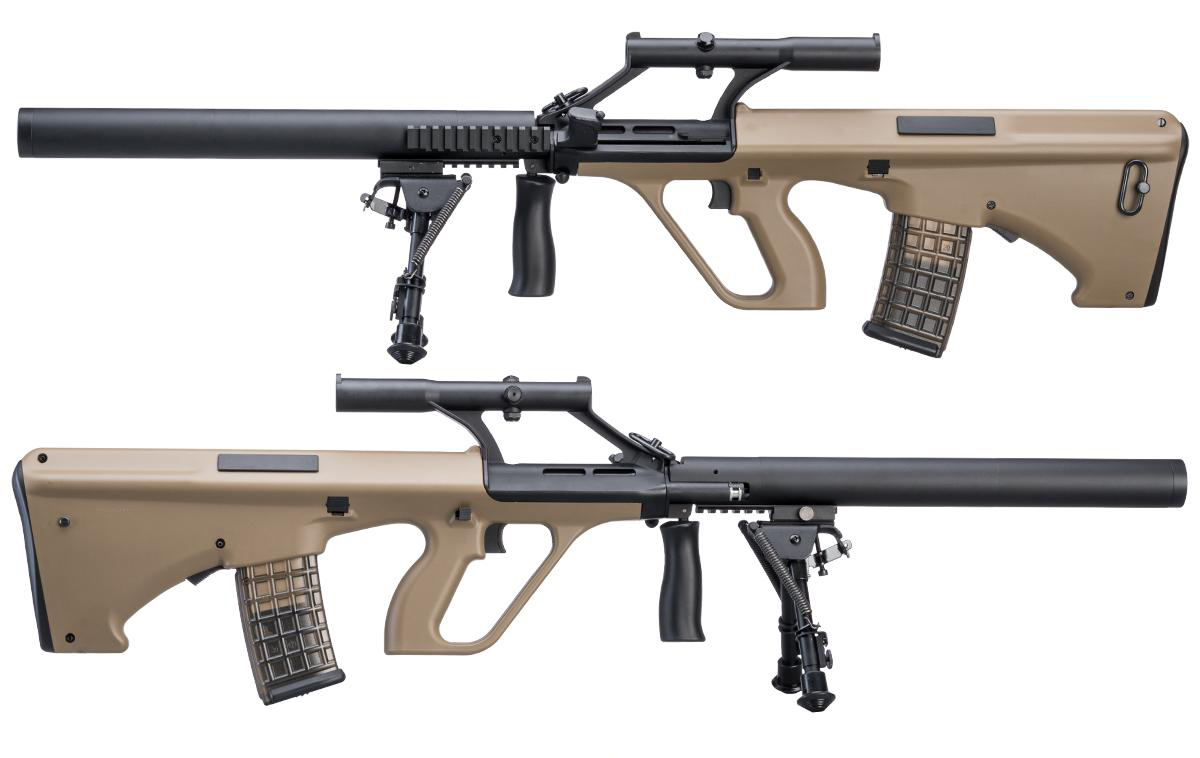 Steyr Aug with silencer (SW-020-AM) - TAN OD-A-SWOLF031-TAN asgbox.pl Steyr Aug with silencer (SW-020-AM) - TAN