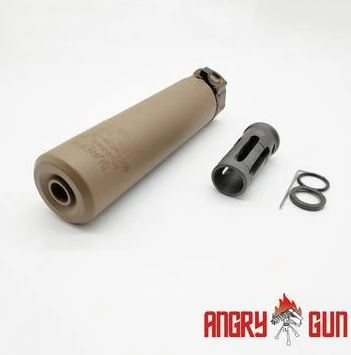 Alternative view of Angry Gun QD SOCOM416 Silencer (Full Markings), 14- mm (CCW) - Tan