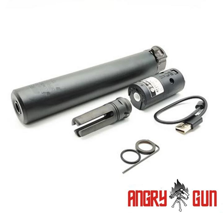 Angry Gun QD SOCOM762 Silencer (Full Markings) with Tracer unit, 14- mm (CCW) - Black OD-A-SOCOM762T-BK asgbox.pl Angry Gun QD SOCOM762 Silencer (Full Markings) with Tracer unit, 14- mm (CCW) - Black