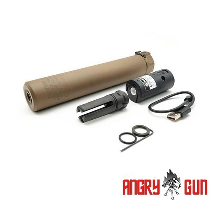 Angry Gun QD SOCOM762 Silencer (Full Markings) with Tracer unit, 14- mm (CCW) - Tan OD-A-SOCOM762T-FDE asgbox.pl Angry Gun QD SOCOM762 Silencer (Full Markings) with Tracer unit, 14- mm (CCW) - Tan