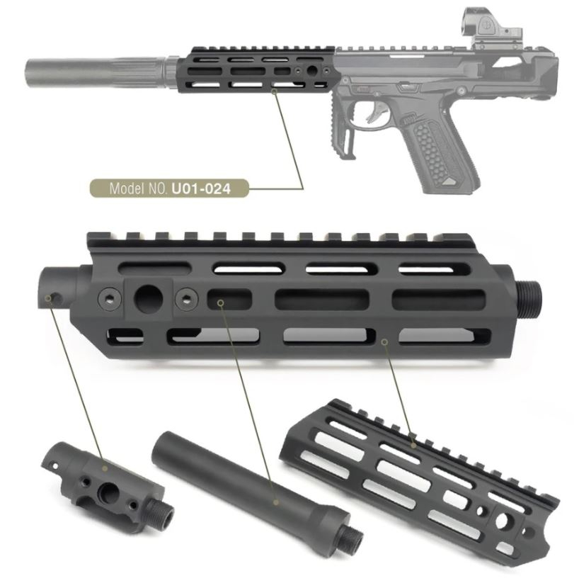 AA CNC M-LOK Handguard Set with Barrel for AAP-01 - Black OD-A-U01-024 asgbox.pl AA CNC M-LOK Handguard Set with Barrel for AAP-01 - Black - obrazek 4