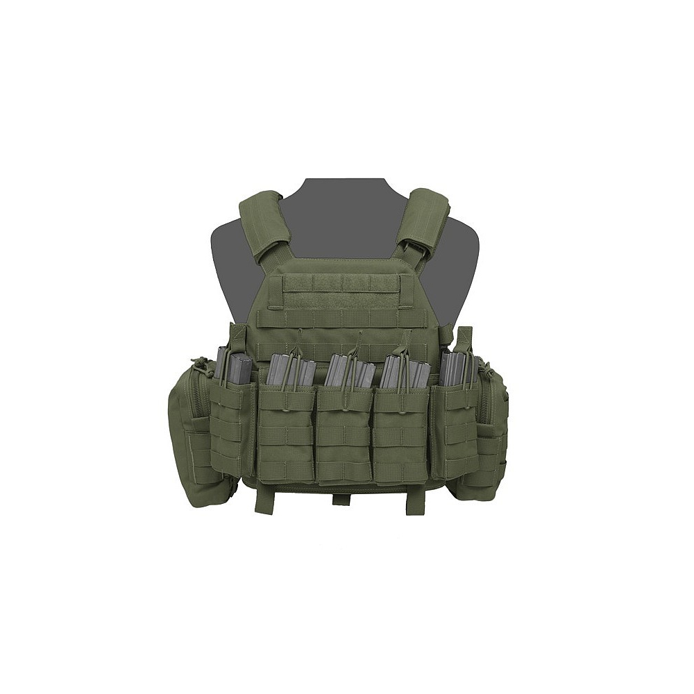 WAS DCS Elite Ops Plate Carrier, AR15 Open Pouches - Green OD-A-W-EO-DCS-DA-5.56-M-O asgbox.pl WAS DCS Elite Ops Plate Carrier, AR15 Open Pouches - Green