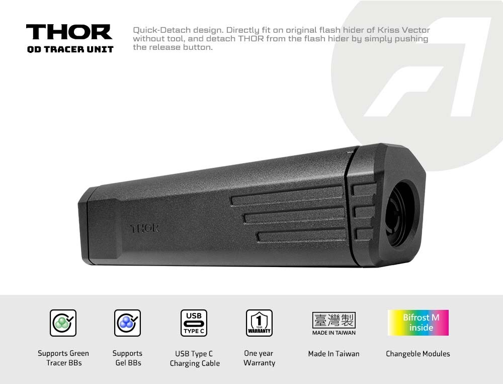 AceTech Kriss Vector THOR (BIFROST) QD Tracer Suppressor - Black OD-A-PAS0307-B-001 asgbox.pl AceTech Kriss Vector THOR (BIFROST) QD Tracer Suppressor - Black - obrazek 4