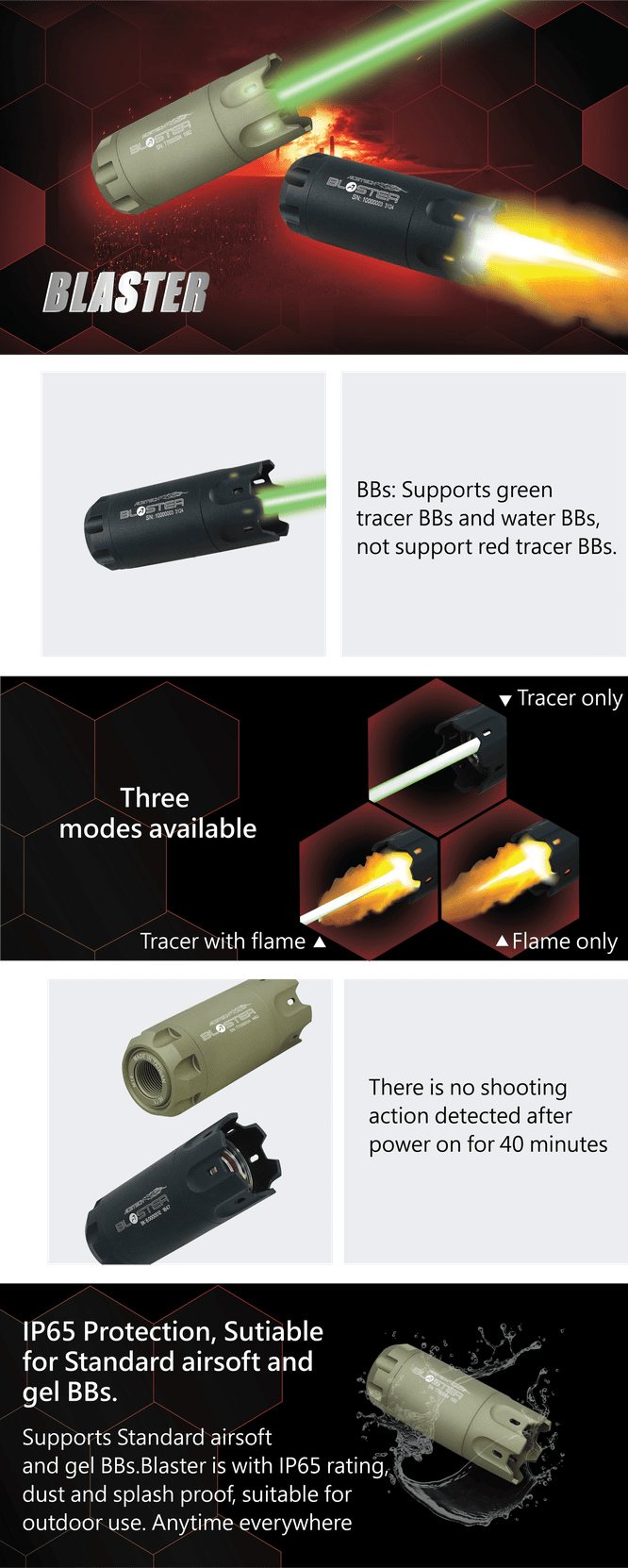 AceTech BLASTER Tracer Unit with Muzzle Flame - Black OD-A-PAT0640-B-001 asgbox.pl AceTech BLASTER Tracer Unit with Muzzle Flame - Black - obrazek 4