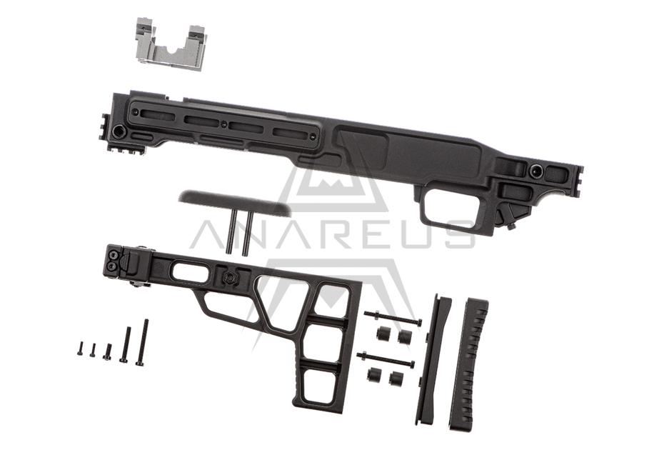 ML MLC-S2 Tactical Kit Chassis with Folding Stock for VSR - Black OD-A-MPLF163-BK asgbox.pl ML MLC-S2 Tactical Kit Chassis with Folding Stock for VSR - Black