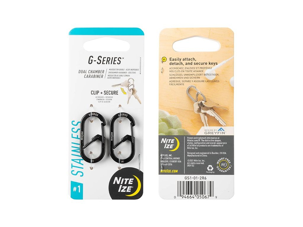 G-SERIES(TM) DUAL CHAMBER CARABINER (2pcs), black - size 1 OD-A-GS1-01-2R6 asgbox.pl G-SERIES(TM) DUAL CHAMBER CARABINER (2pcs), black - size 1