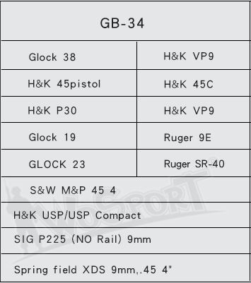Alternative view of WST Universal Belt Holster GB34 for Compact Pistols, Right Hand - MC Black