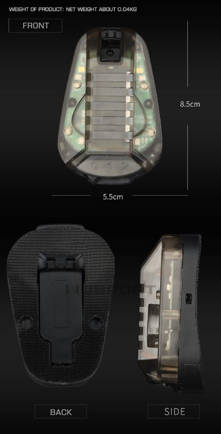 WST helmet signal light - TAN (red light) OD-A-WOSP115-RED asgbox.pl WST helmet signal light - TAN (red light) - obrazek 5