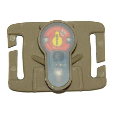 FMA MOLLE System Strobe Light Dark Earth, Tan Case - Red