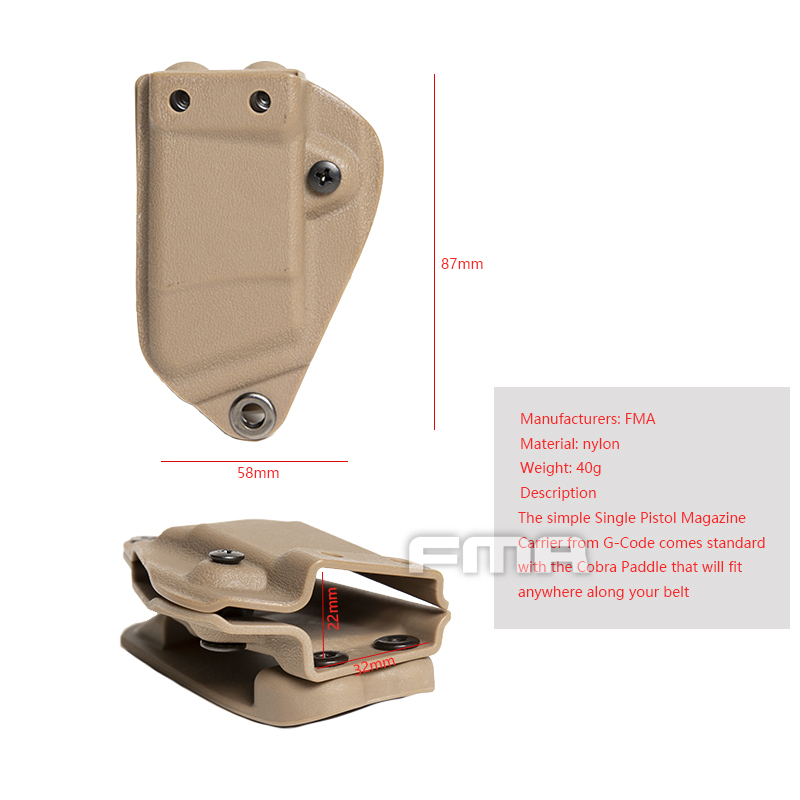FMA Kydex Single Magazine Carrier / Pouch - Tan OD-A-TB1366-DE asgbox.pl FMA Kydex Single Magazine Carrier / Pouch - Tan - obrazek 4