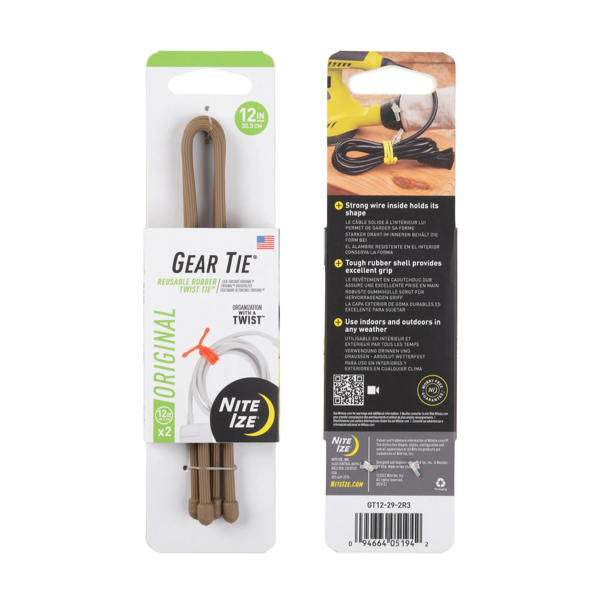 GEAR TIE(R) REUSABLE RUBBER TWIST TIE(TM) (2pcs), Coyote - length 12" OD-A-GT12-2PK-29 asgbox.pl GEAR TIE(R) REUSABLE RUBBER TWIST TIE(TM) (2pcs), Coyote - length 12"