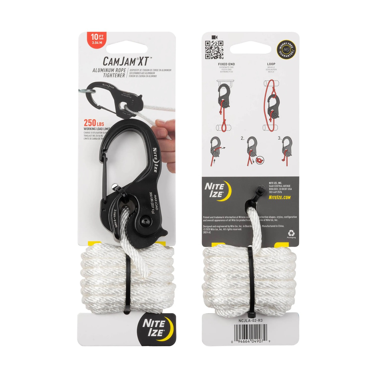 CamJam(R) XT(TM) Aluminum Rope Tightener plus 10ft Rope, black - large OD-A-NCJLA-02-R3 asgbox.pl CamJam(R) XT(TM) Aluminum Rope Tightener plus 10ft Rope, black - large