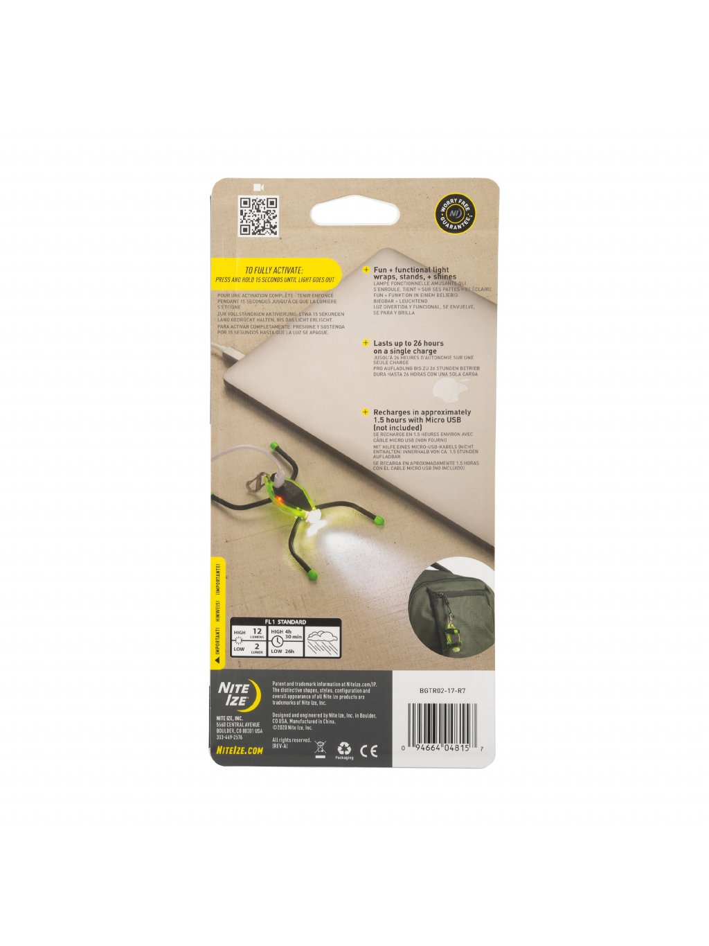 Rechargeable Microlight Nite Ize BugLit(R) - Lime Black OD-A-BGTR02-17-R7 asgbox.pl Rechargeable Microlight Nite Ize BugLit(R) - Lime Black - obrazek 3