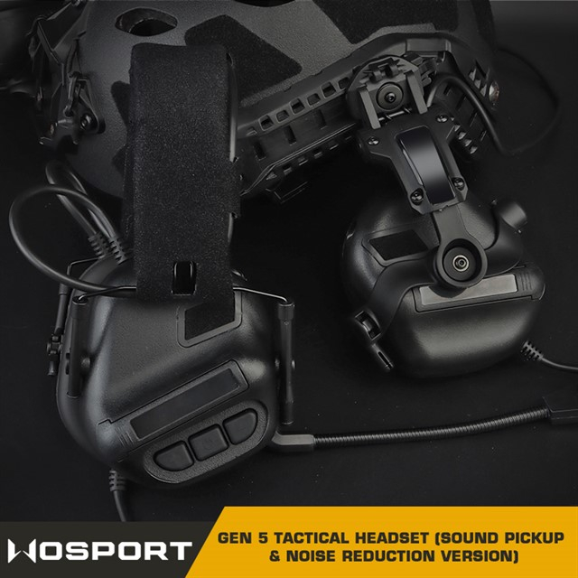 WoSport Active Headset Gen5 plus FAST Helmet Mount - Black OD-A-WOSP147-BK asgbox.pl WoSport Active Headset Gen5 plus FAST Helmet Mount - Black - obrazek 3