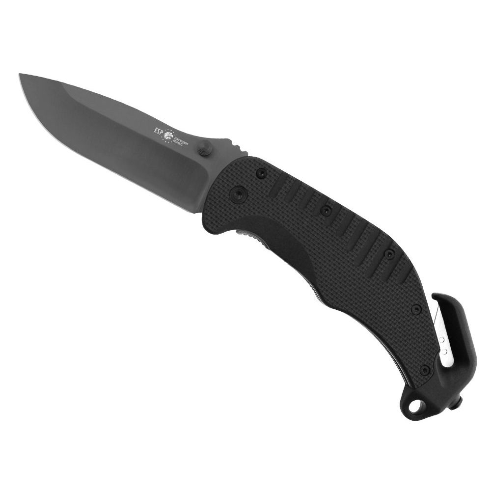 ESP Multi-purpose Folding Knife RESCUE, Smooth Blade - Black OD-A-ESP048-BK asgbox.pl ESP Multi-purpose Folding Knife RESCUE, Smooth Blade - Black