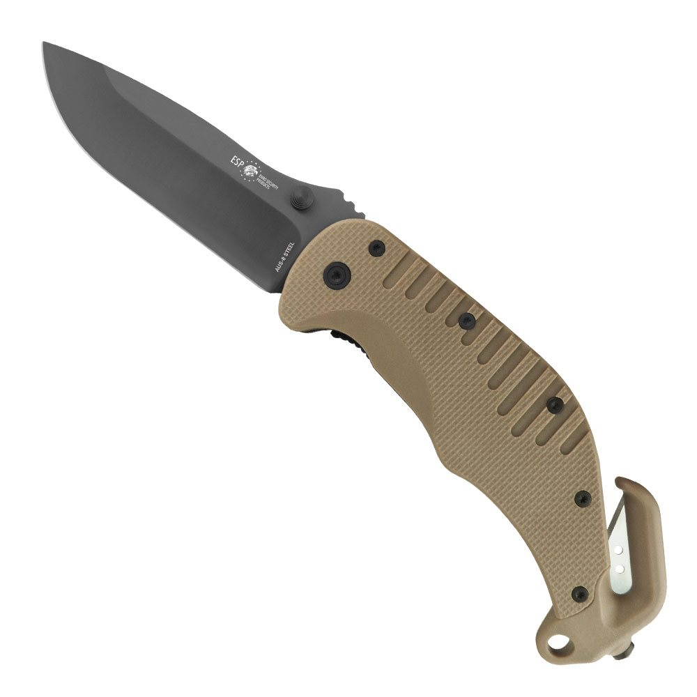 ESP Multi-purpose Folding Knife RESCUE, Smooth Blade - Tan OD-A-ESP048-TAN asgbox.pl ESP Multi-purpose Folding Knife RESCUE, Smooth Blade - Tan