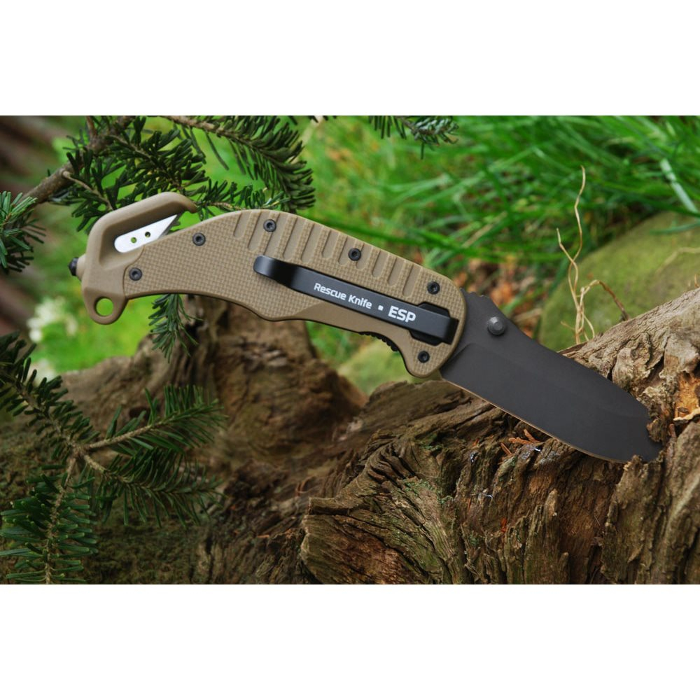 ESP Multi-purpose Folding Knife RESCUE, Smooth Blade - Tan OD-A-ESP048-TAN asgbox.pl ESP Multi-purpose Folding Knife RESCUE, Smooth Blade - Tan - obrazek 3