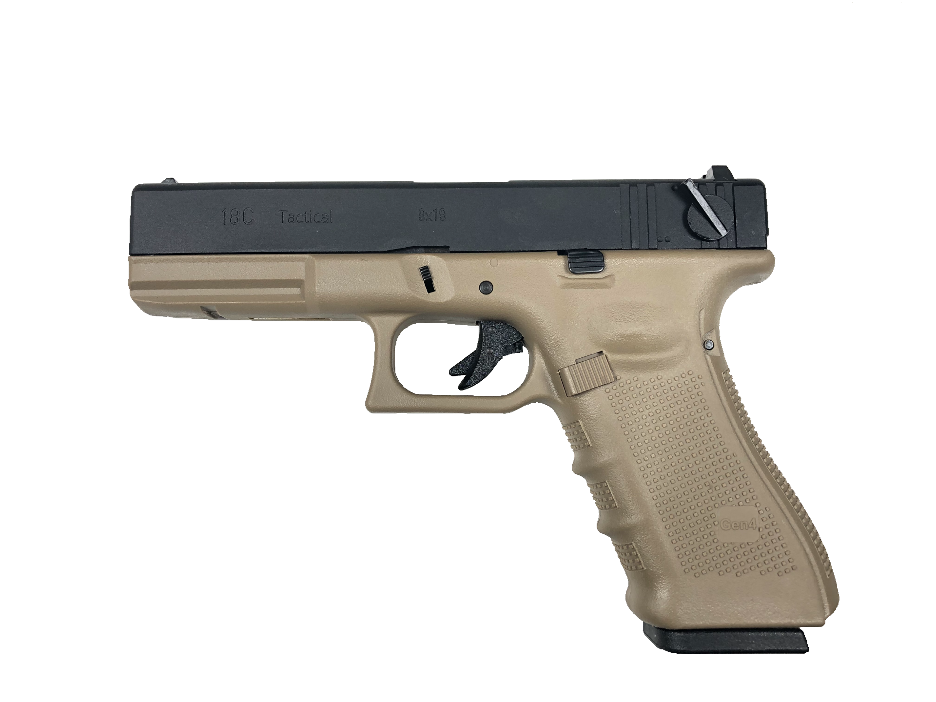 WE GBB Gas Pistol R18C Gen4 - Black/Tan OD-A-WE00144 asgbox.pl WE GBB Gas Pistol R18C Gen4 - Black/Tan