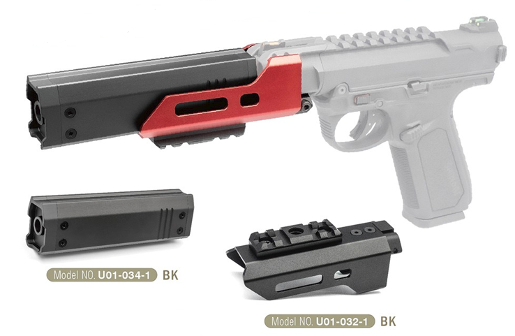 AA CNC Barrel Extension Silencer AAP01 / AAP-01C (130 mm) - Red OD-A-U01-034-3 asgbox.pl AA CNC Barrel Extension Silencer AAP01 / AAP-01C (130 mm) - Red - obrazek 2