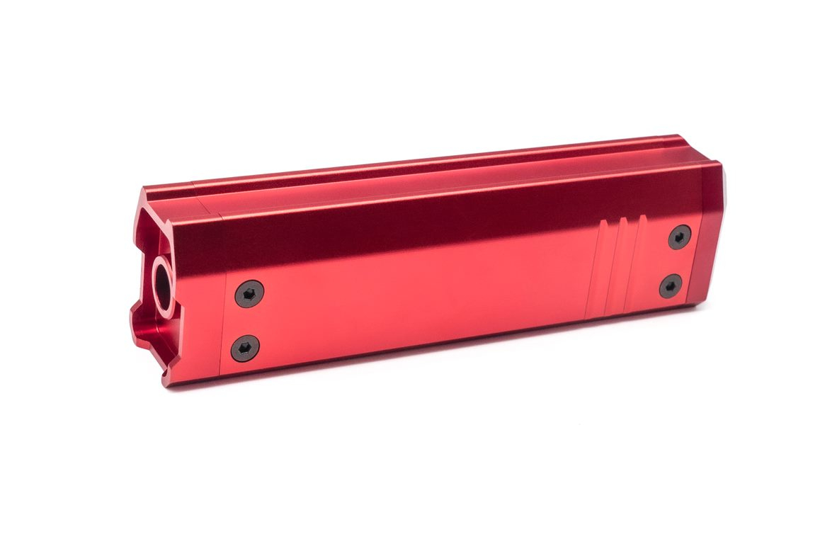 AA CNC Barrel Extension Silencer AAP01 / AAP-01C (130 mm) - Red OD-A-U01-034-3 asgbox.pl AA CNC Barrel Extension Silencer AAP01 / AAP-01C (130 mm) - Red