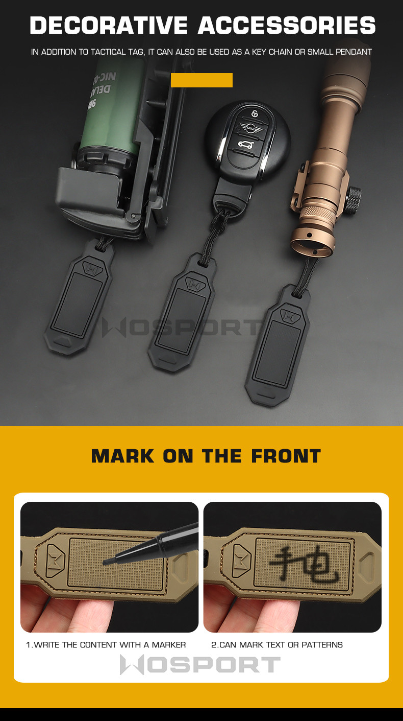 Personalized WoSporT tags (4 pcs) - Tan OD-A-WOSP178-TAN asgbox.pl Personalized WoSporT tags (4 pcs) - Tan - obrazek 3