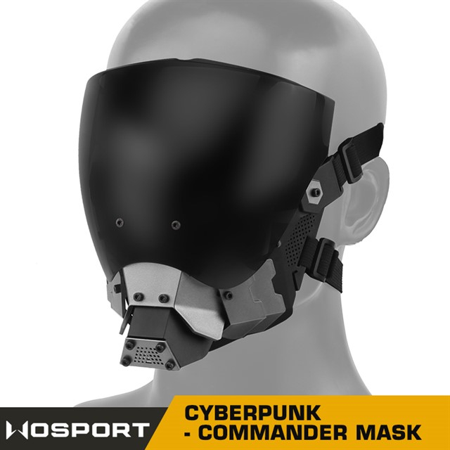 WST Cyberpunk Mask with Anti-Fog Visor - Black OD-A-WOSP183 asgbox.pl WST Cyberpunk Mask with Anti-Fog Visor - Black - obrazek 2