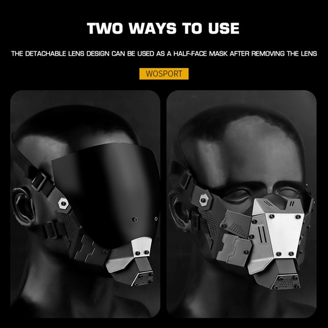 WST Cyberpunk Mask with Anti-Fog Visor - Black OD-A-WOSP183 asgbox.pl WST Cyberpunk Mask with Anti-Fog Visor - Black - obrazek 4