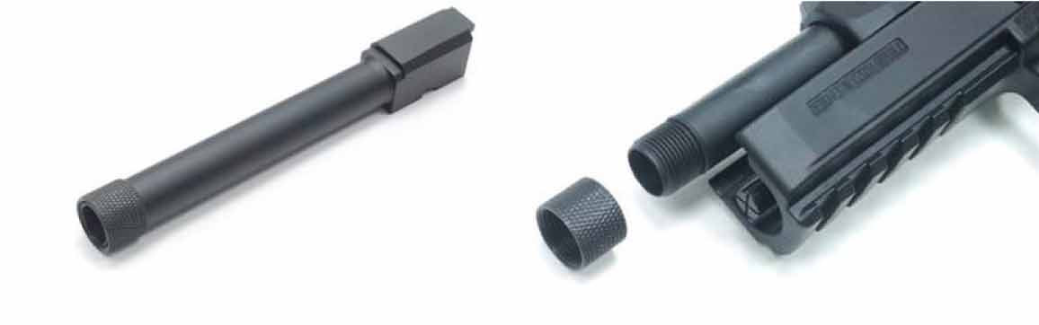 ASG CZ P-09 GBB Threaded Metal Outer Barrel, 14mm CCW - Black OD-A-ASG092 asgbox.pl ASG CZ P-09 GBB Threaded Metal Outer Barrel, 14mm CCW - Black