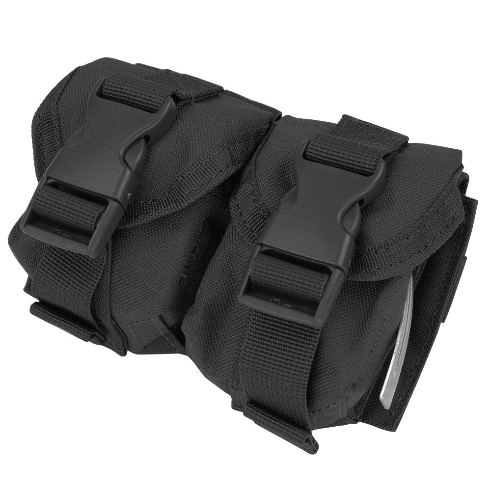 Condor Double Hand Grenades Molle Pouch - Black OD-A-CON149-BK asgbox.pl Condor Double Hand Grenades Molle Pouch - Black
