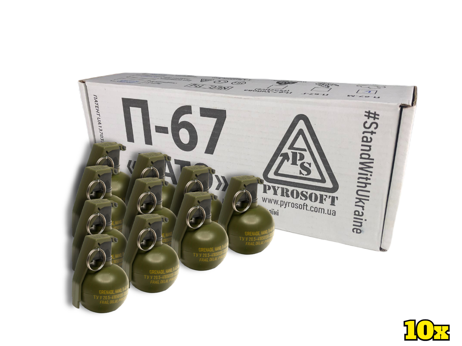 10x Airsoft hand grenade P-67M NATO OD-A-P-67M-10 asgbox.pl 10x Airsoft hand grenade P-67M NATO