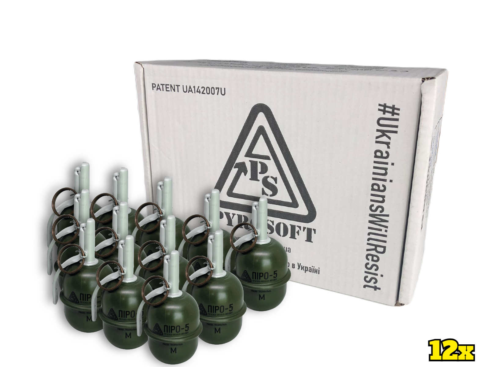 12x Airsoft hand grenade Pyro-5M OD-A-Pyro-5M-12 asgbox.pl 12x Airsoft hand grenade Pyro-5M