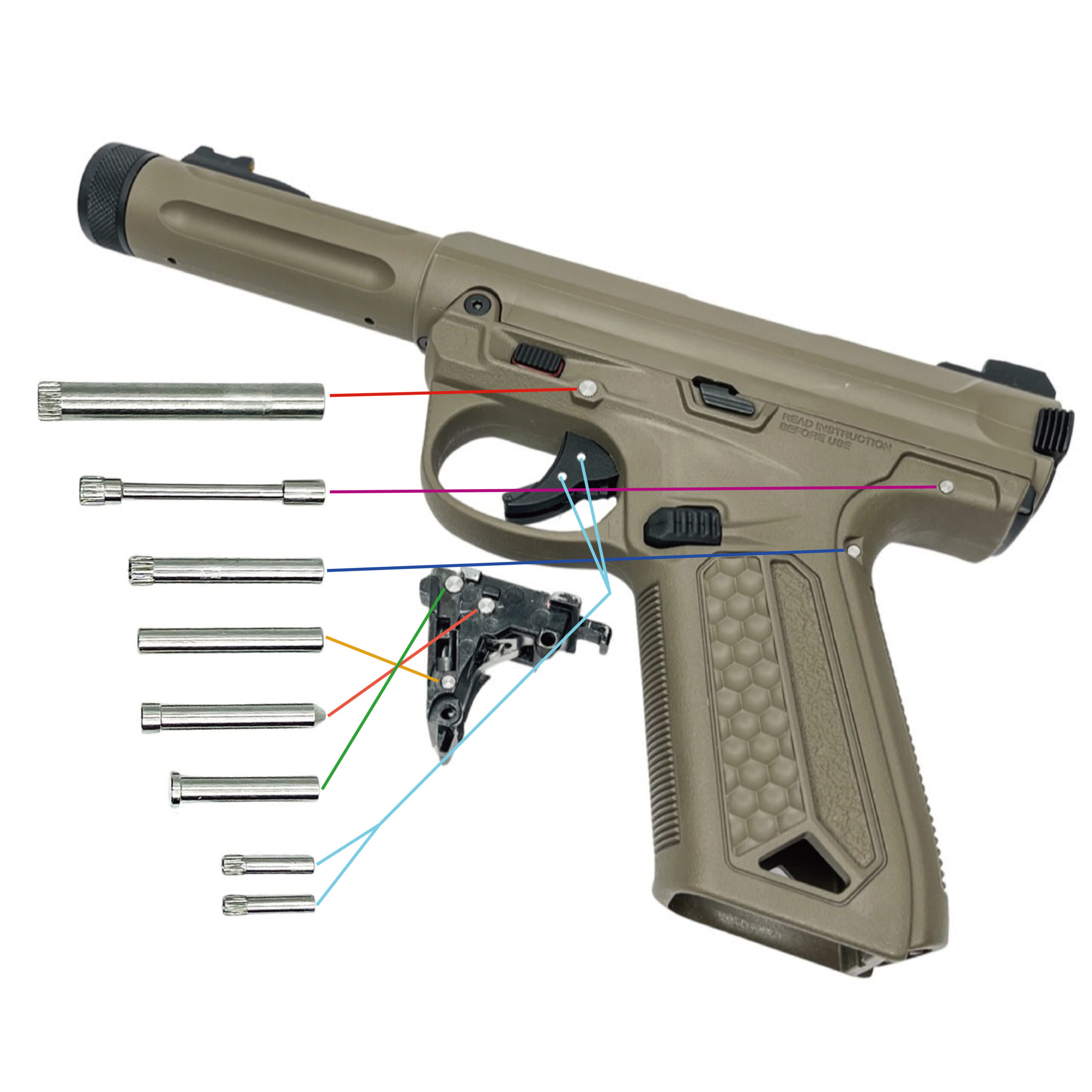 Stainless steel Pin set CTM TAC for AAP-01/C - Chameleon (electroplated) OD-A-CTM0042-ECH asgbox.pl Stainless steel Pin set CTM TAC for AAP-01/C - Chameleon (electroplated) - obrazek 2