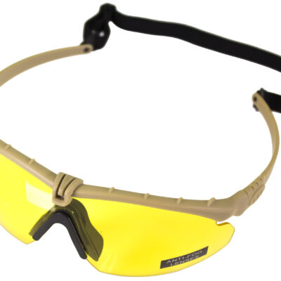NUPROL Safety Glasses BATTLE PRO'S (with Insert), Yellow Lens - Tan