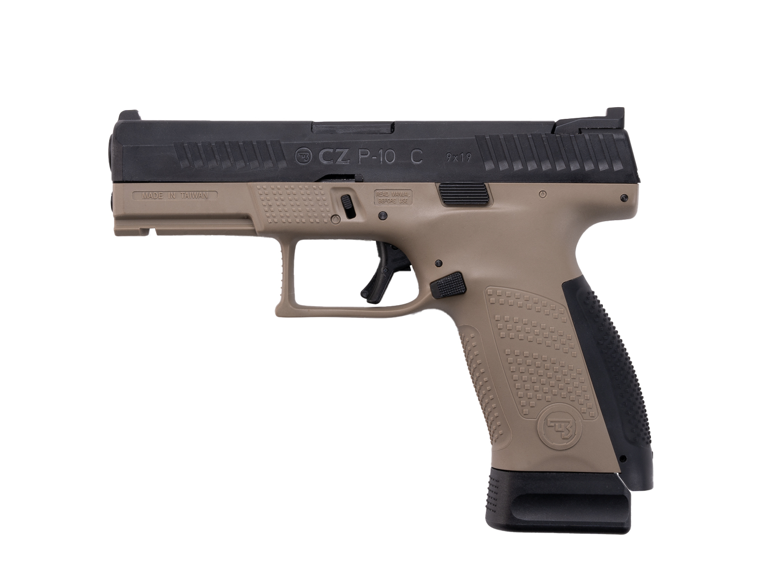 ASG CZ P-10C CO2 Blowback, metal slide - Black/Tan OD-A-ASG349 asgbox.pl ASG CZ P-10C CO2 Blowback, metal slide - Black/Tan