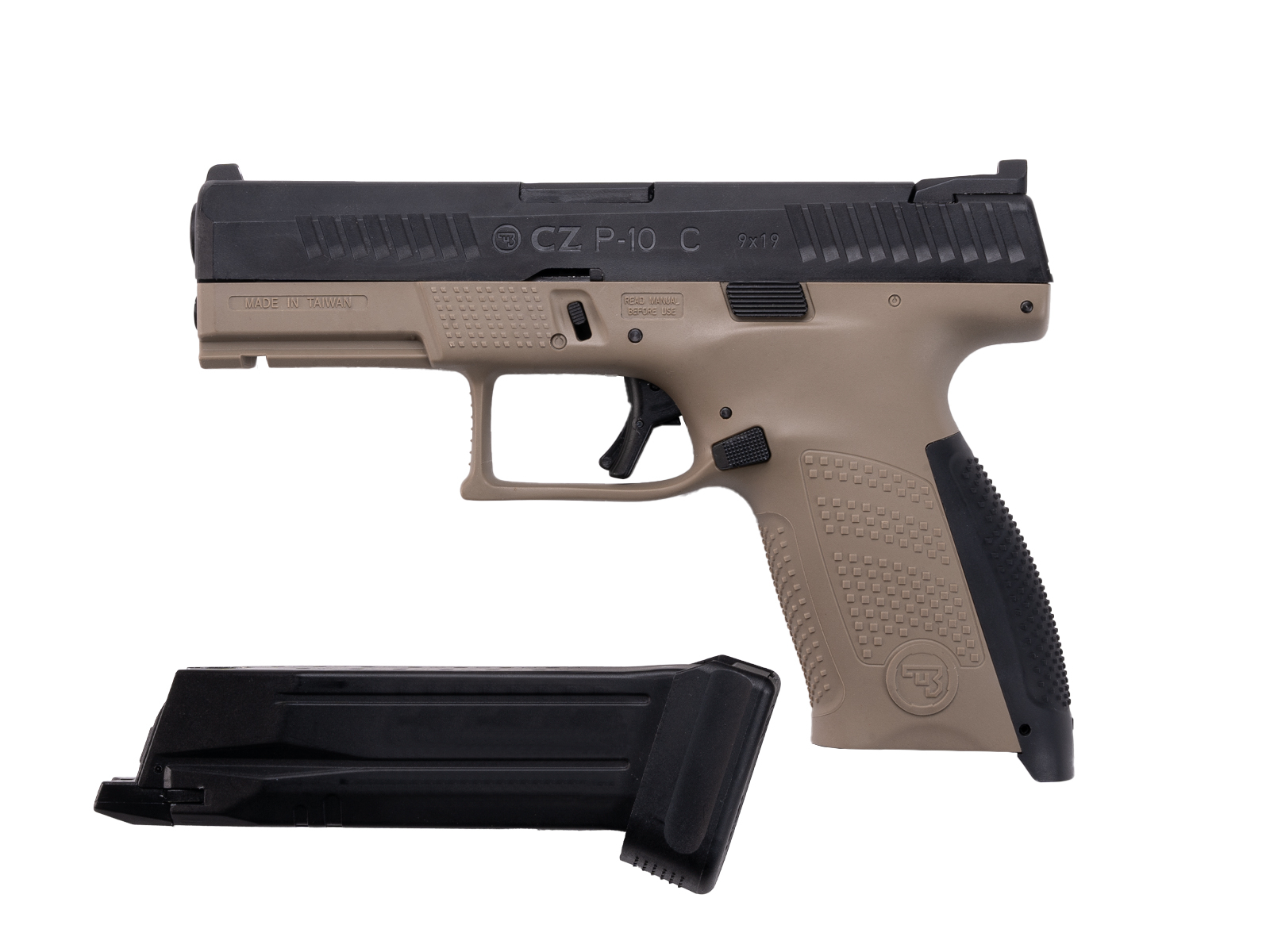 ASG CZ P-10C CO2 Blowback, metal slide - Black/Tan OD-A-ASG349 asgbox.pl ASG CZ P-10C CO2 Blowback, metal slide - Black/Tan - obrazek 3