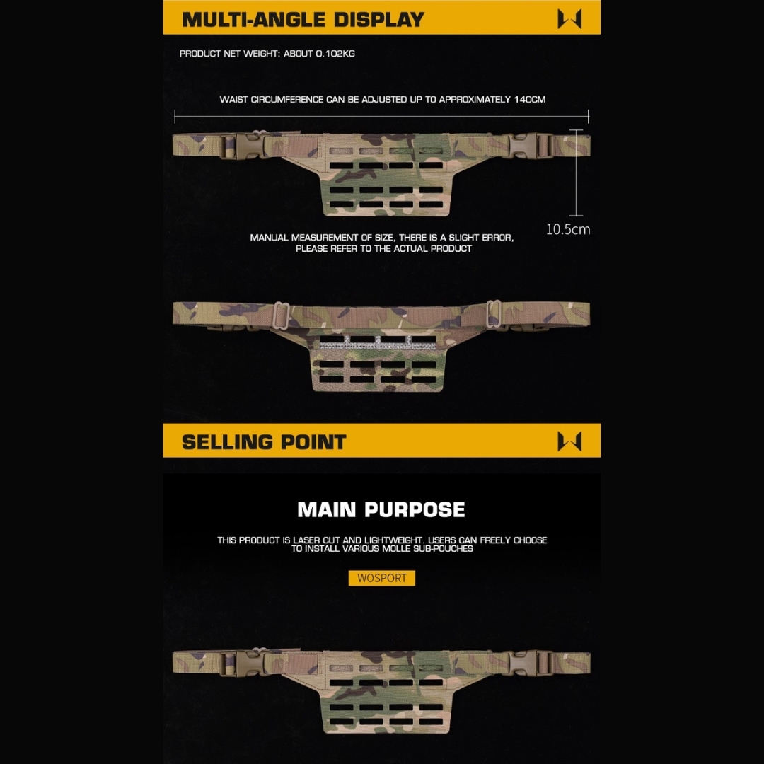 WST Fanny Pack Molle Adapter Panel , Small (4 Rows) - MC OD-A-WOSP197-MC asgbox.pl WST Fanny Pack Molle Adapter Panel , Small (4 Rows) - MC - obrazek 3