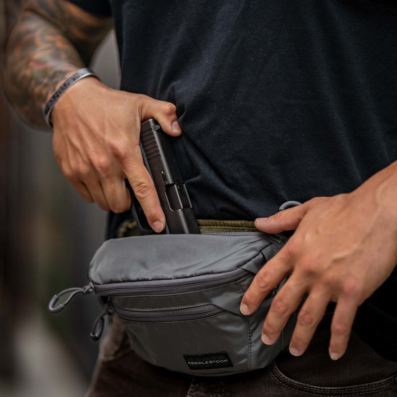 EBERLESTOCK BANDO BAG Concealed Carry Fanny / Hip Pack - Grey OD-A-L2GY asgbox.pl EBERLESTOCK BANDO BAG Concealed Carry Fanny / Hip Pack - Grey - obrazek 4