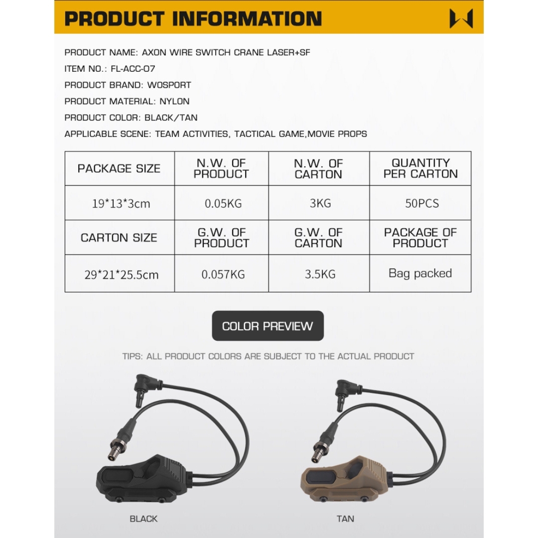WST Dual Switch - AXON, CRANE PLUG and SF Connectors - Black OD-A-WOSP201-BK asgbox.pl WST Dual Switch - AXON, CRANE PLUG and SF Connectors - Black - obrazek 5
