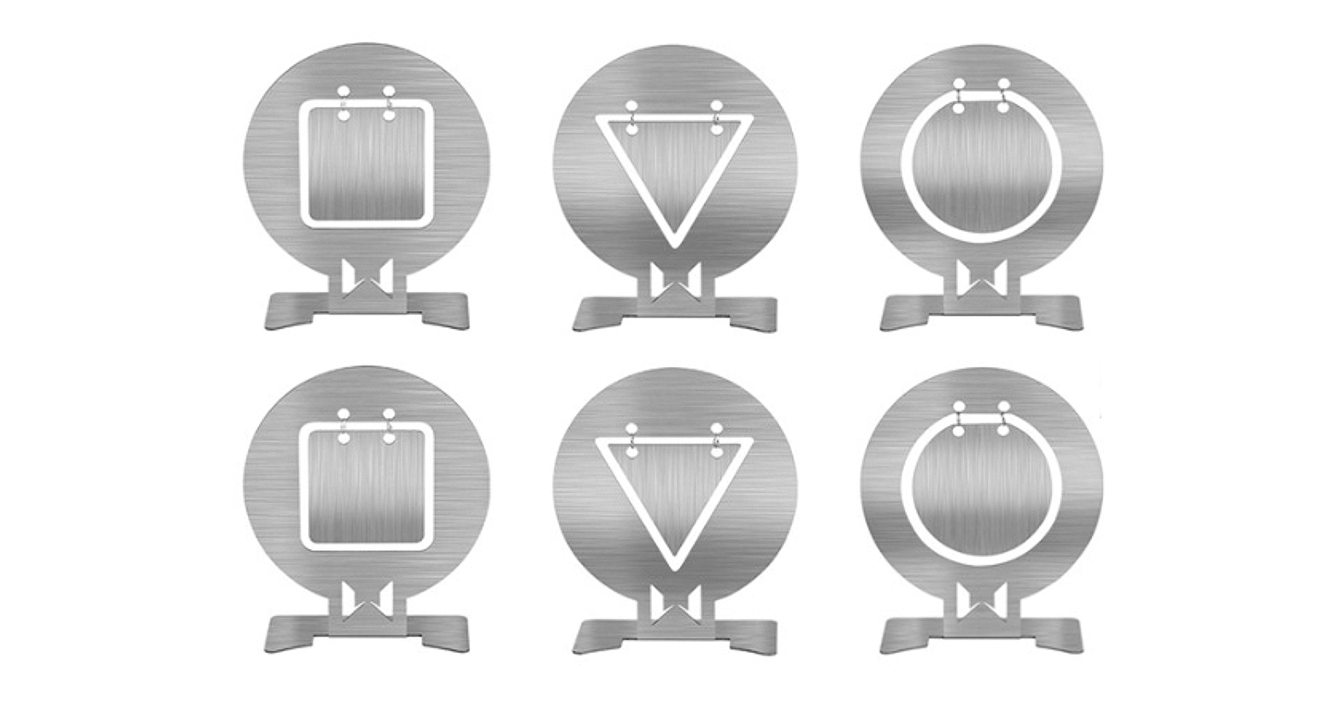 WST Set of Steel Targets 10 x 9 cm, 6 pcs - Silver OD-A-WOSP216 asgbox.pl WST Set of Steel Targets 10 x 9 cm, 6 pcs - Silver