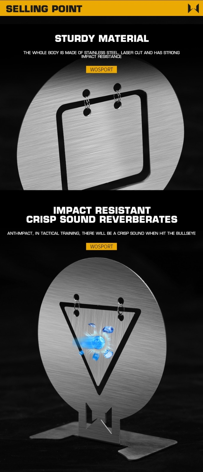 WST Set of Steel Targets 10 x 9 cm, 6 pcs - Silver OD-A-WOSP216 asgbox.pl WST Set of Steel Targets 10 x 9 cm, 6 pcs - Silver - obrazek 4