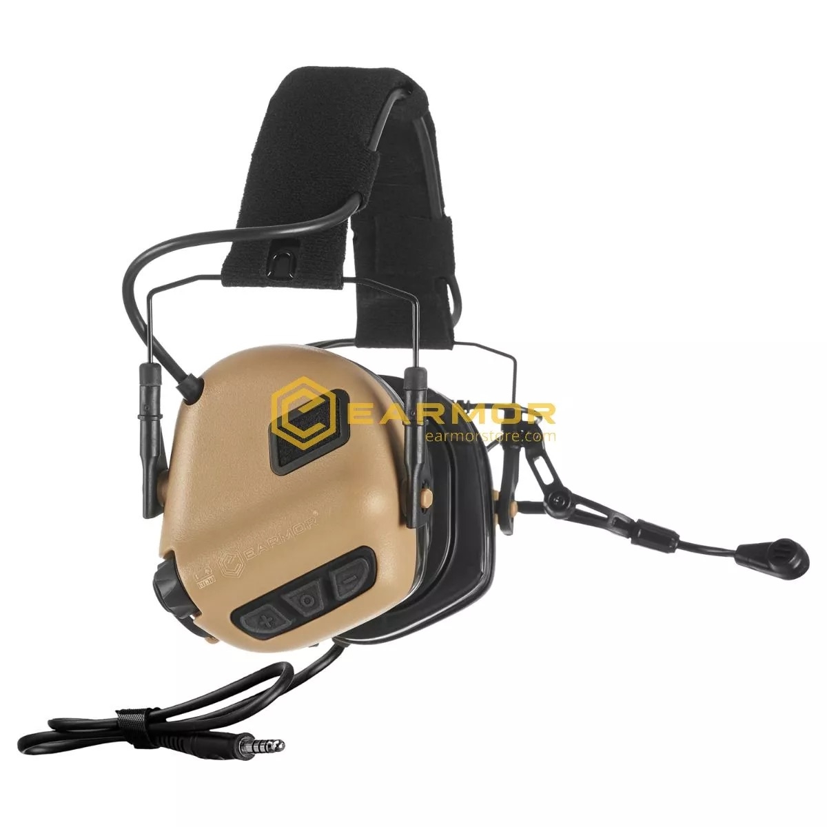 EARMOR M32 PLUS Electronic Tactical Headset - Tan OD-A-M32-TN-PLUS asgbox.pl EARMOR M32 PLUS Electronic Tactical Headset - Tan - obrazek 2