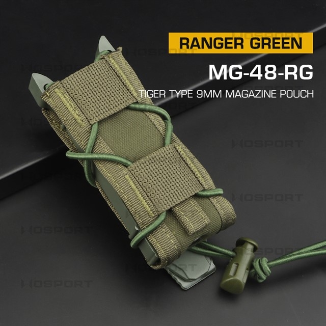 WST Tiger Type 9mm Magazine Molle Pouch - Ranger Green OD-A-WOSP107-RG asgbox.pl WST Tiger Type 9mm Magazine Molle Pouch - Ranger Green