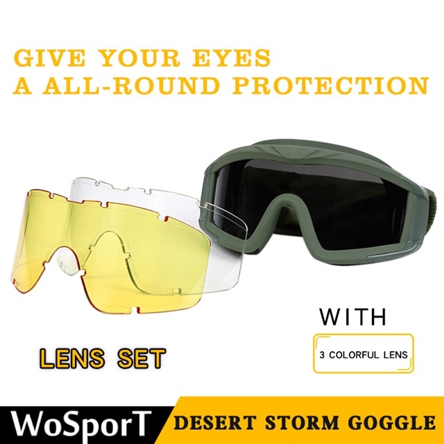 WST Desert Storm Goggles, 3 Lenses set - Tan OD-A-WOSP35-TAN asgbox.pl WST Desert Storm Goggles, 3 Lenses set - Tan - obrazek 2